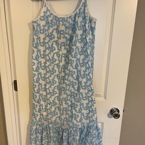 Blue and White Women’s Dress